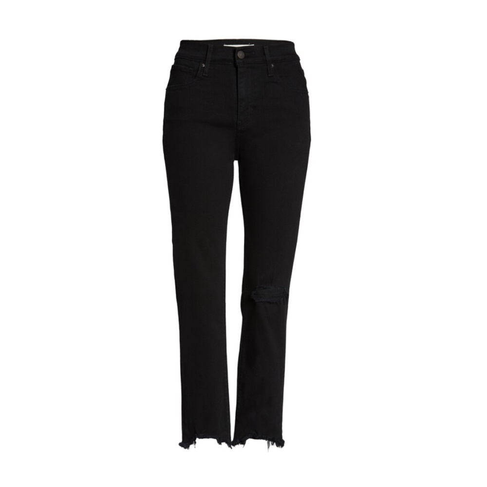 Levi's 724 High Rise Crop Straight Leg Jeans in Black